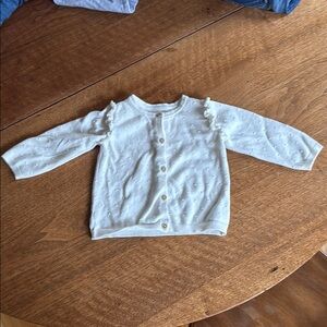 H&M white cotton knit cardigan